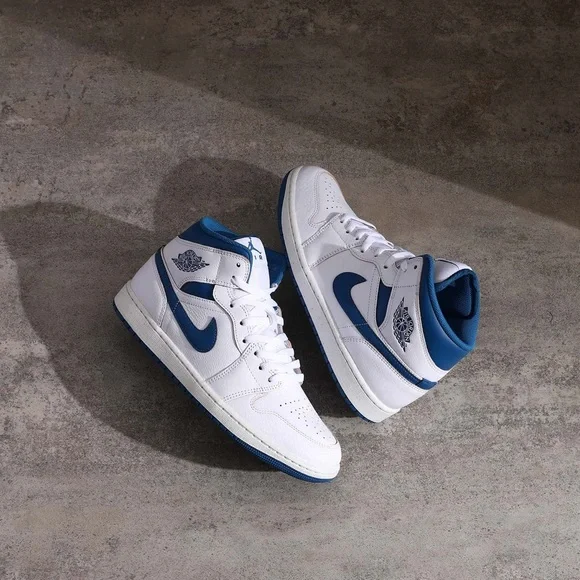 Brand New Air Jordan 1 Mid Men’s Sneakers “Industrial Blue” - Picture 11 of 12